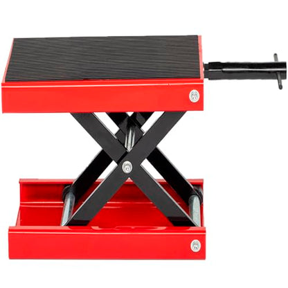 Motorcycle Lift Jack 1100 lbs Scissor Jack Stand | Adjustable Height 3.25"-13.25", Heavy Duty Steel, For Dirt Bikes, ATVs, Scooters, Garage Maintenance