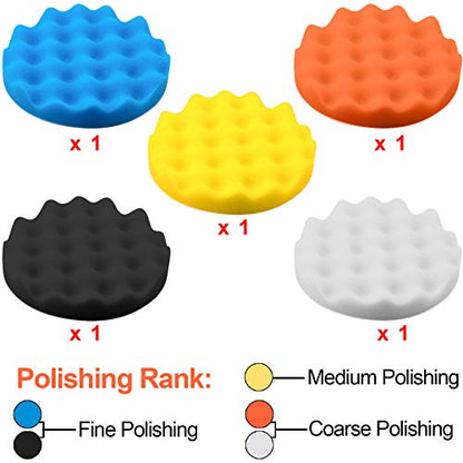 SIQUK 13 Pieces Buffing Pads 7 Inch Car Polishing Pad Kit Foam Wax Polisher Pads Car Buffer Attachment for Drill - size: 7 Inch