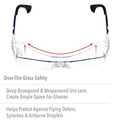 Honeywell Uvex Ultra-Spec 2001 OTG (Over-the Glass) Visitor Specs Safety Glasses with Clear Ultra-Dura Anti-Scratch Lens (S0112)