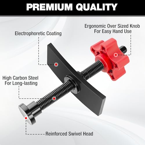 WORKPRO Heavy Duty Brake Caliper Compression Tool with 2 Caliper Hangers | Disc Brake Pad Spreader Tool for Compressing Inner Pad, Swivel Joint Brake Piston Compressor Tool for Cars & Light Trucks - size: Heavy Duty with 2 Hangers