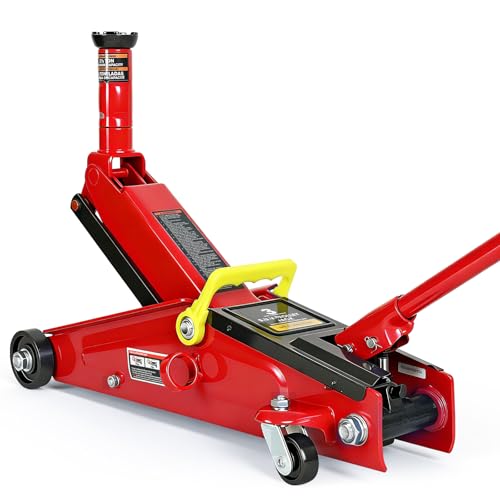 Hydraulic Floor Jack, 3 Ton Capacity Car Jack Hydraulic, Lifting Range 5.8"-21" Portable Low Profile Floor Jack for Cars, SUVs, Trucks, Red - color: Red, size: 3 Ton