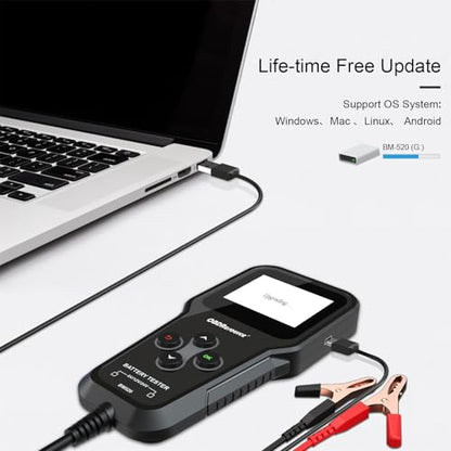 OBDResource Battery Load Tester, Professional Automotive Battery Analyzer | 6V/12V/24V 3 in1 Batteries With 100-2000 CCA Range For Battery Loading, Cranking And Charging Tests - color: black