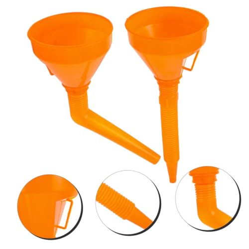 Automotive Funnel Set 4pcs Oil Funnel Kit Straight Elbow Pipe No Spill Sturdy Plastic Essential for Roadside Assistance