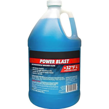 6-Gallons Power Blast +32°F Protection Windshield Washer Fluid | Removes Road Grime & Dirt, Ready to Use (6 Jugs of 1 Gallon) - size: 128 Fl Oz (Pack of 6)