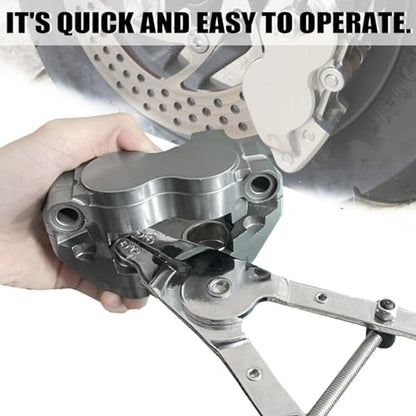 Osilly Motorcycle Brake Piston Removal Pliers, 18-44mm/0.7-1.7" A3 50# Carbon Steel Brake Caliper Piston Puller Remover Tool Ergonomic Repair Tool, Brake Retractor Universal for Motorbike