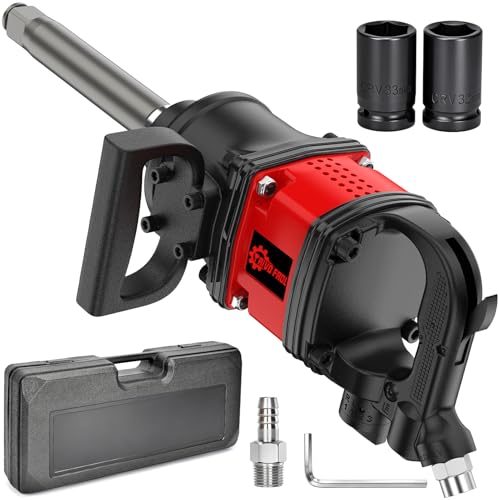 Trivd Frol Air Impact Wrench 1 inch Impact Gun 1 Inch Impact Wrench, Up to 3550 Ft.lbs, 5000RPM High Torque Pneumatic Impact Wrench with 32mm-33mm Sockets, 1/2" Air Inlet for Heavy Duty Repairs - style: 1 inch Air impact wrench
