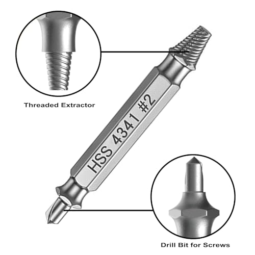 Damaged Screw Extractor Set，6pcs Stripped Screws Nuts Bolts for Removing Rusted and Damaged Hardware, Nuts and Bolts, Drill Bit Tools - color: 6pcs-screw Extractor Set