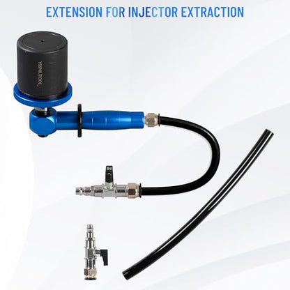 27PC Upgrade Pneumatic Injector Puller For Diesel Engine, Labor-Saving Injectors Removal Tool Kit ,18 Adapters, 3 Hooks,High Impact Extractor Hammer Puller Air Vibration Injector Extractor with Handle
