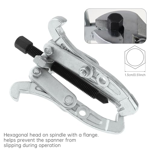 ChgImposs 4 Inch 3-Jaw Gear Puller, 2 Jaw 3 Jaw Puller for Pulley Gears Bearings and Flywheels, Heavy Duty Pulley Puller with Reversible Jaws, High Carbon Steel Removal Tool Bearing Puller Tool - size: 4 Inch
