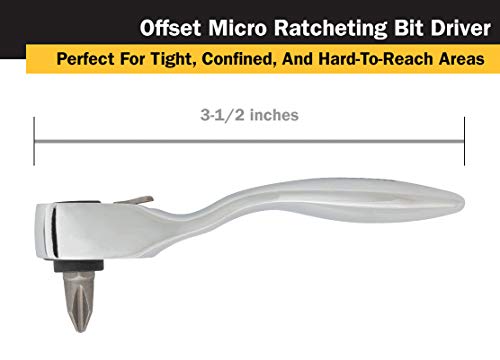 Titan 11207 3-1/2-Inch Offset Micro Ratcheting Bit Driver - style: Offset Bit Driver
