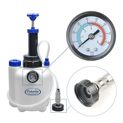 3L Manual Brake Bleeder Fluid Pump with 4 Master Cylinder Adapters and 1L Brake Bleeder Bottle Suitable for Most Vehicles One-Person Operation (7pieces) - color: 7pieces