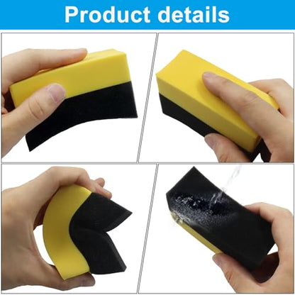 6 Pcs Wet Tire Shine Applicator Pad, Multi-Surface Polishing Sponges, Tire Applicator Dressing Shine Sponge for Car Glass, Painted Steel, Porcelain