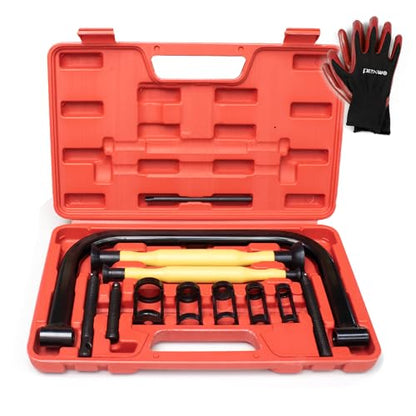 Valve Spring Compressor Set, 10-Piece Valve Spring Removal Tool & 2-Piece Valve Lappers, Small Engine Valve Spring Compressor, Designed for Motorcycle, ATV, Car