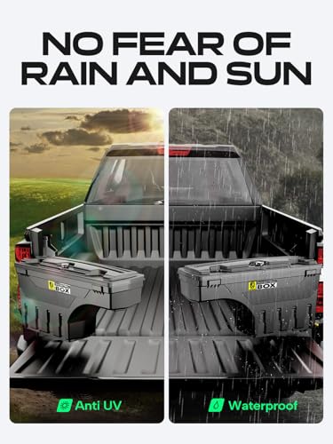YHTAUTO Truck Bed Storage Tool Box Lockable Compatible with 2004-2012 Chevrolet Colorado & GMC Canyon, Passenger Side, Swing Waterproof Wheel Well Toolbox - size: Passenger Side, style: 2004-2012