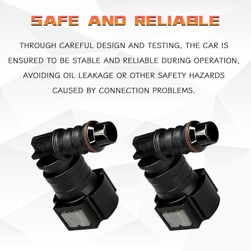 2PCS 90 Degree Fuel Line Quick Connector, 3/8 SAE to 5/16 Nylon Tubing Fuel Line Connector, High Pressure Quick Release Push-On Plugs Fuel Line Repair Kit Compatible with Most Vehicles（Elbow） - size: Elbow