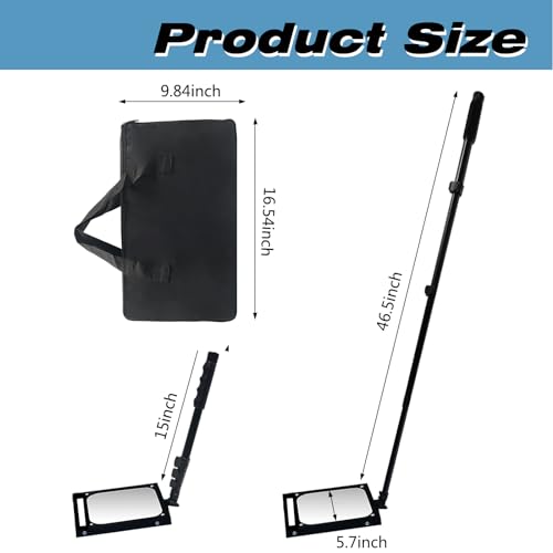 Under Vehicle Inspection Mirror with LED Light Adjustable Length,Rechargeable Inspection Mirror for Entry Security,Parking Lot Security,auto Maintenance,Equipment Inspection