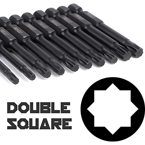 Narwhal 8 Point Star Bit Set for Trailers (24 Pack Double Square - CR-MO Steel) 8 Point Torx Bits in The Following Sizes #1 x6, #2 x12, and #3 x6 for Trailers, RVs, and More - style: Double Square
