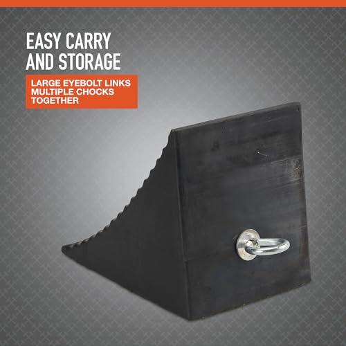 Ironton Contoured Wheel Chock - Rubber with Reinforced Nylon