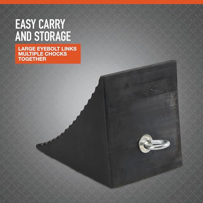 Ironton Contoured Wheel Chock - Rubber with Reinforced Nylon