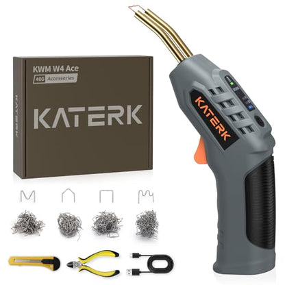 Katerk Cordless Plastic Welder – 400 Staples Included, 3-Temperature Settings, USB Rechargeable Portable Plastic Welding Kit, Perfect for DIY Projects, Bumper/Toys Repair