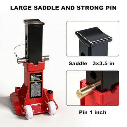 Jack Boss Heavy Duty 12 Ton (24,000 lbs) Jack Stands with Large Base and Strong Lock,Professional Pin Style Car Stands,Easily Moveable Car Lift Stands for Truck,SUV Pick Up, Red - size: 12 Ton Wheeled