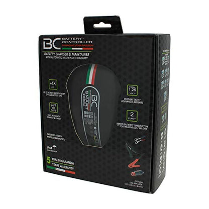 BC Smart 2000+ 12V 2.0A Intelligent Battery Charger and Maintainer 8 Step Automatic Trickle Float Desulfator For Cars Motorcycles ATVs and Deep Cycle Lead Acid Batteries with Alternator Tester US Plug