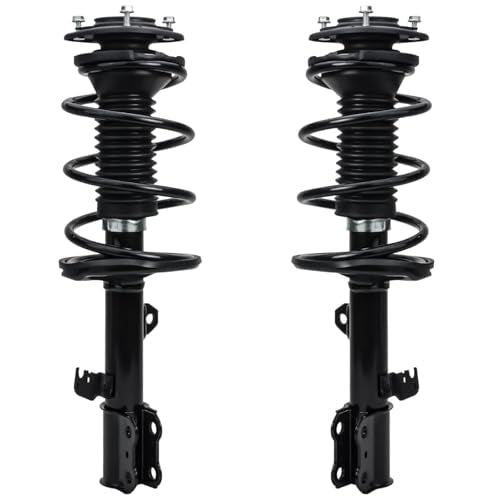 Detroit Axle - Front Steering Knuckles w/Wheel Hubs + Coil Spring Quick Struts Assembly Replacement for 2003-2008 Toyota Corolla - 4pc Set - size: 4QU47740/ Big strut kit