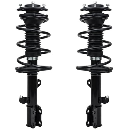 Detroit Axle - Front Steering Knuckles w/Wheel Hubs + Coil Spring Quick Struts Assembly Replacement for 2003-2008 Toyota Corolla - 4pc Set - size: 4QU47740/ Big strut kit