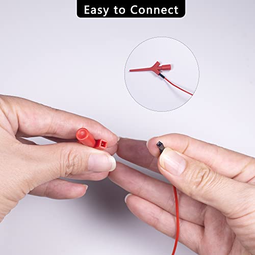 Test Lead Set, Mini Grabber Test Hook Clips Silicone Jumper Wires Cable for Logic Analyzer Electrical Testing, 60 V, 3A(6 Colors 18PCS)