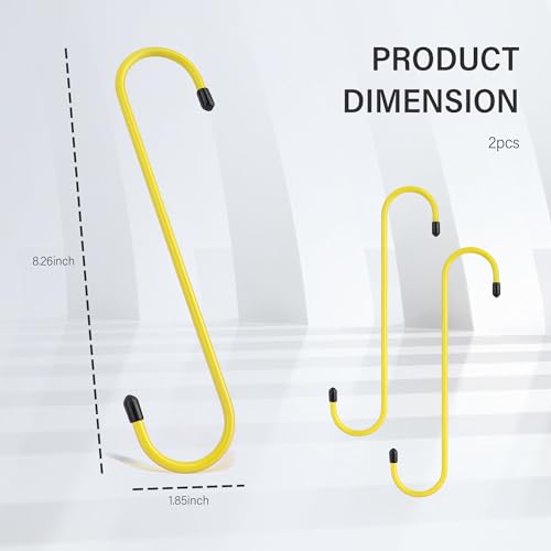 Stacool 2PCS Brake Caliper Hangers,Brake Caliper Tool/Brake Caliper Compression Tool for Changing Brake Pads,Braking,Universal Automotive Tools Brake Caliper Hooks with Rubber Caps (2, Yellow) - color: Yellow