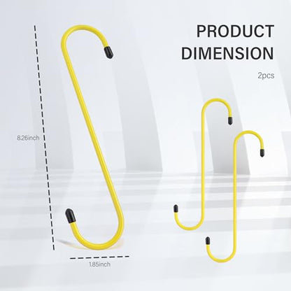 Stacool 2PCS Brake Caliper Hangers,Brake Caliper Tool/Brake Caliper Compression Tool for Changing Brake Pads,Braking,Universal Automotive Tools Brake Caliper Hooks with Rubber Caps (2, Yellow) - color: Yellow