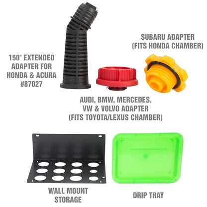 OEMTOOLS 87039 Oil Funnel Kit, No Spill Oil Funnel Kit, 8 Attachments, Transparent Chamber, Compatible with Chrysler, Ford/Mazda, GM, Honda, Toyota/Lexus, Funnels for Automotive Use - size: Universal Set