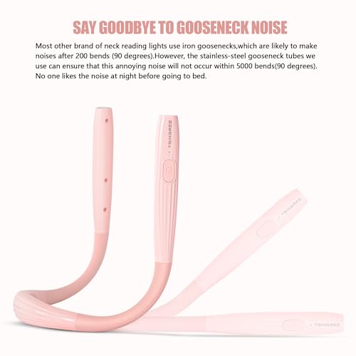 Upgraded LED Neck Reading Light, Book Light, Rechargeable, 3 Colors & 3 Brightness Adjustable, Auto-Off Timer, Neck Light for Reading in Bed, Long Lasting, Perfect for Repairing, Knitting. - color: Sakura Pink