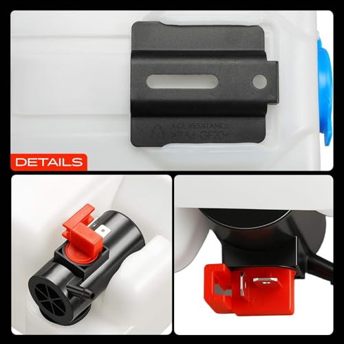A-Premium Universal Windshield Washer Pump Fluid Reservoir Tank Bottle Kit with Jet Button Switch, 12V Washer Fluid Car Windshield Pump for ATV UTV