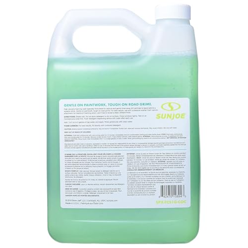 Sun Joe Snow Foam Car Wash Soap & Cleaner Concentrate, Coconut Scent, 1 Gallon - Cleaning Solution for Automotive Vehicles, Vinyl, Aluminum, Wood, & Brick Surfaces, SPX-FCS1G-COC - style: Coconut Car Snow Foam Cleaner