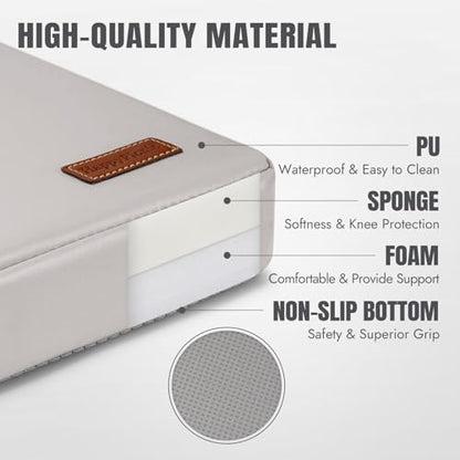 HappyPicnic Waterproof Garden Kneeling Pad - 2" Thick Soft Foam Kneeling Mat for Gardeners with Handle & Removable Cover, Knee Support for Bathing, Grey - color: Grey