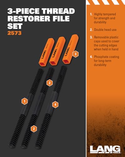 Lang Tools 2573 3-Piece Thread Restorer File Set , Black