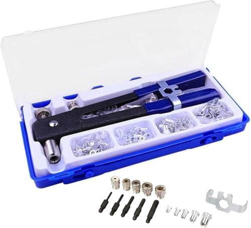 86Pcs Hand Rivet Tool Nut Setter Kit, Thread Blind Riveting Tools, Wrench Nut Sert, Riveter Threaded Insert Tool with Metric Rivet Nuts Assortment M3 M4 M5 M6 M8