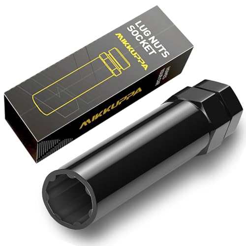 MIKKUPPA 7 Spline Lug Nuts Socket Key - for 20mm Inner Diameter - Compatible with 21mm (13/16) and 22mm (7/8) Replacement Hex Socket - color: Black, size: 7 Spline - 1 PC