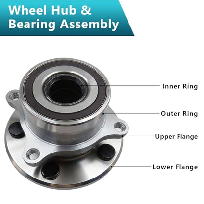 513267 Front Wheel Bearing Hub Assembly for Acura MDX ZDX 2007-2013, Honda Pilot 2009-2015 (2PCS) - size: 513267
