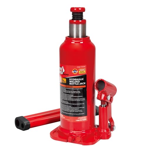 BIG RED T90803B Torin Hydraulic Welded Bottle Jack, 8 Ton (16,000 lb) Capacity, Red - color: Red, size: 8 Ton
