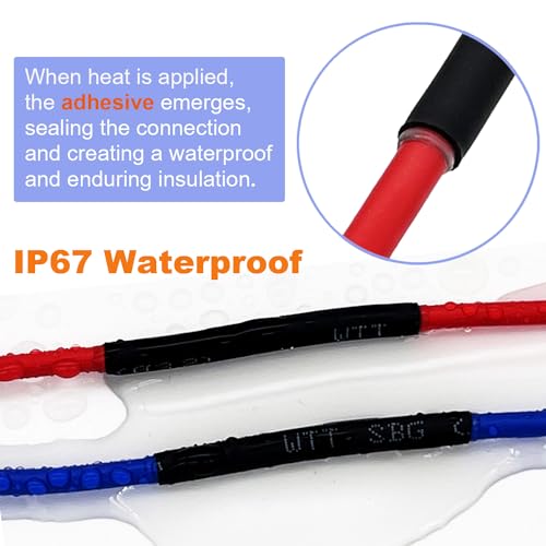 Heat Shrink Tubing Kit 355pcs - 3:1 Dual Wall Adhesive Lined - Electrical Waterproof Industrial Heat-Shrink Tubing Terminals- Marine Grade Wire Connector Shrink Wrap Tube - 3.15" Length - Black - size: 355pcs Black