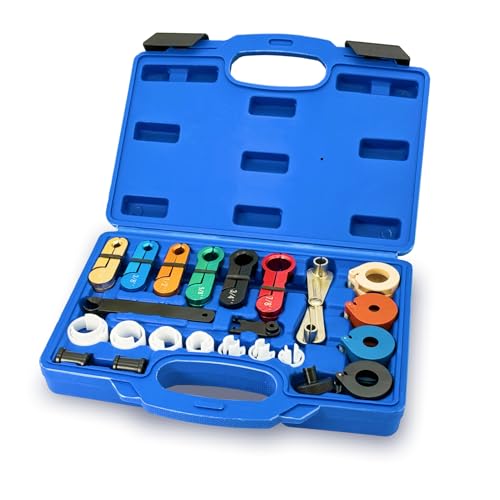 Master Quick Disconnect Tool Set, 22pcs Premium Fuel Line Disconnect Tool Set for AC Fuel & Transmission Systems, Fuel Line Removal Tools Kit Apply to Most Vehicles