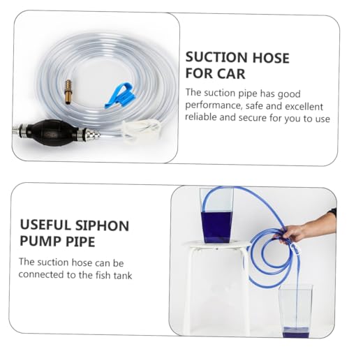INOOMP Manual Siphon Pump Suction Hose for Car Fuel and Water Transfer, Handheld Vehicle Oil Tube with Guide Hose, Useful Water Siphon Kit for Aquarium and Automotive Use