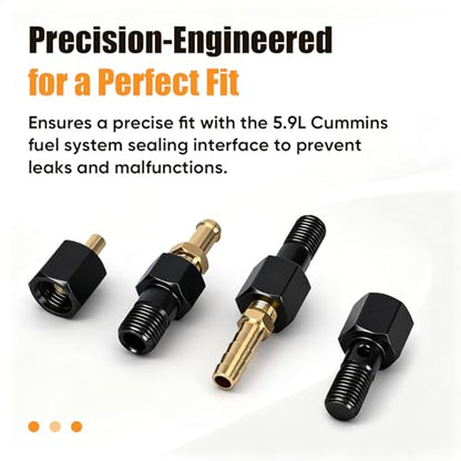 Replacement Fuel System Test Fitting Adapter Kit for 5.9L Cummins Diesel, Compatible with 9011 9012 9013 9014