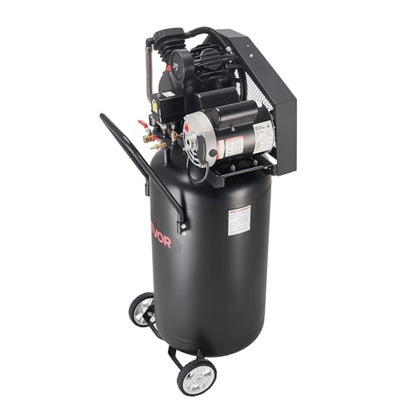 VEVOR 25-Gallon Air Compressor, 2HP 5.5 SCFM at 90PSI, Max 200PSI Pressure Oil-Lubricated Air Compressor Tank, Portable on Wheels for Auto Repair, Tire Inflation, Spray Painting, Woodwork Nailing 120V - size: 25-Gallon