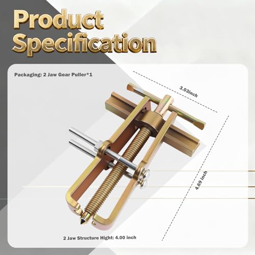 4 Inch 2 Jaw Small Gear Puller Adjustable,High Strength Pulley Puller Tool for Dismantling Gear and Bearings,Professional 2 Jaw Pullers Tool Separate Lifting Automotive Tools