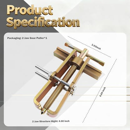 4 Inch 2 Jaw Small Gear Puller Adjustable,High Strength Pulley Puller Tool for Dismantling Gear and Bearings,Professional 2 Jaw Pullers Tool Separate Lifting Automotive Tools