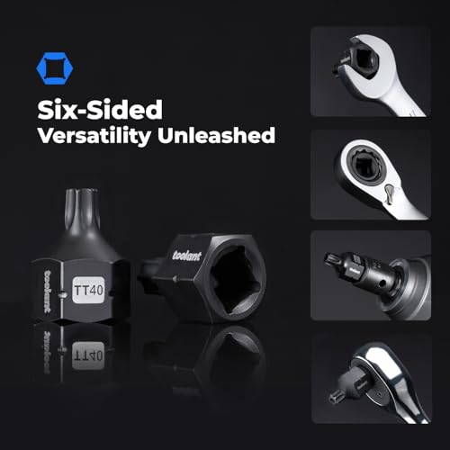 toolant 3/8" drive TT40 impact torx bit socket set 4PCS, Torx Drive, S2 Steel Air Drive Torx Socket set,Impact Grade，Anti-Roll Design - size: 3/8" drive - TT40 - 4 PCS