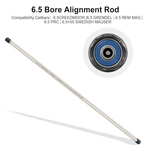 BTEVGO Bore Alignment Rod for 9MM, 5.56, 7.62, .45, 6.5, 6.8, .338 Protective Case | Verify Alignment to Muzzle, Prevent Baffle Strikes - size: 6.5